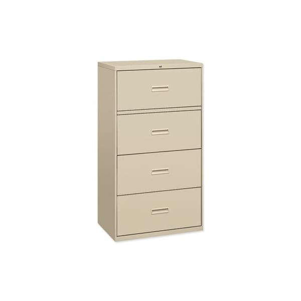 Hon HON, 400 SERIES FOUR-DRAWER LATERAL FILE, 36W X 18D X 52.5H, PUTTY 484LL - main